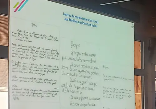 Lettres de remerciements de patients greffés